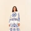 Farm Rio Off-White Navy Embroidered Midi Dress 2 Farm Rio Off-White Navy Embroidered Midi Dress -Farm Rio 298412 01