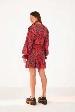 Farm Rio Red Sunset Tapestry Mini Dress -Farm Rio 301793 04
