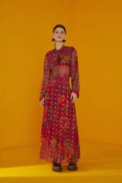 Farm Rio Red Sunset Tapestry Embroidered Maxi Dress 10 Farm Rio Red Sunset Tapestry Embroidered Maxi Dress -Farm Rio 301808 03 1