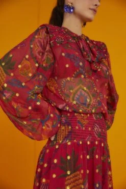 Farm Rio Red Sunset Tapestry Embroidered Maxi Dress 11 Farm Rio Red Sunset Tapestry Embroidered Maxi Dress -Farm Rio 301808 04 1