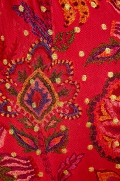 Farm Rio Red Sunset Tapestry Embroidered Maxi Dress 12 Farm Rio Red Sunset Tapestry Embroidered Maxi Dress -Farm Rio 301808 05
