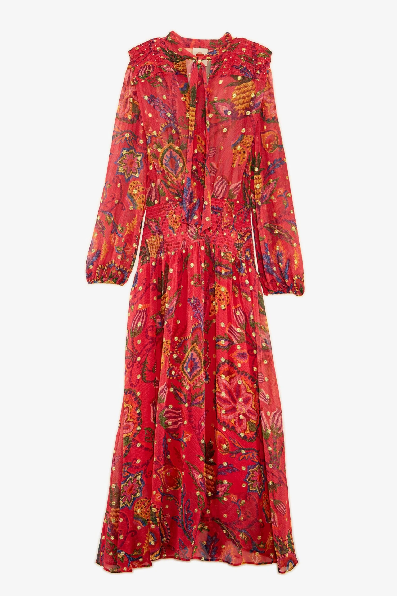Farm Rio Red Sunset Tapestry Embroidered Maxi Dress 8 Farm Rio Red Sunset Tapestry Embroidered Maxi Dress - Image 6