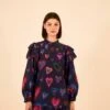 Farm Rio Navy Ikat Dyed Hearts Mini Dress 1 Farm Rio Navy Ikat Dyed Hearts Mini Dress -Farm Rio 301817 01