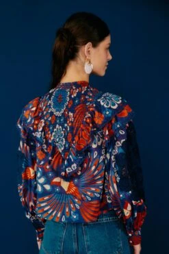 Farm Rio Navy Pineapple Flowers Blouse 7 Farm Rio Navy Pineapple Flowers Blouse -Farm Rio 301819 03