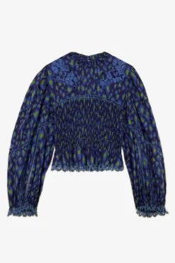 Farm Rio Blue Leopard Pop Blouse -Farm Rio 301831 06