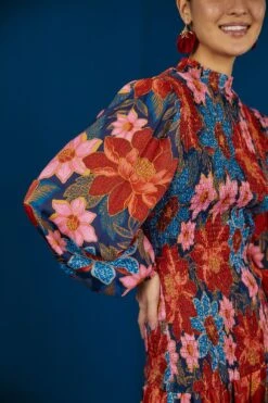 Farm Rio Navy Garden Smocked Mini Dress 10 Farm Rio Navy Garden Smocked Mini Dress -Farm Rio 301902 04