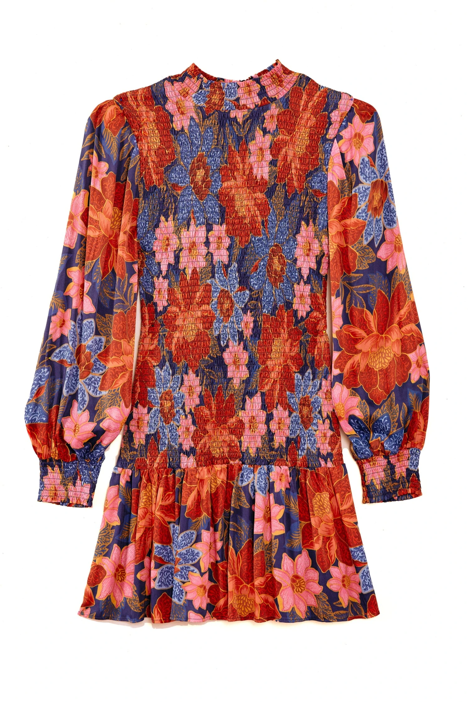 Farm Rio Navy Garden Smocked Mini Dress 7 Farm Rio Navy Garden Smocked Mini Dress - Image 5