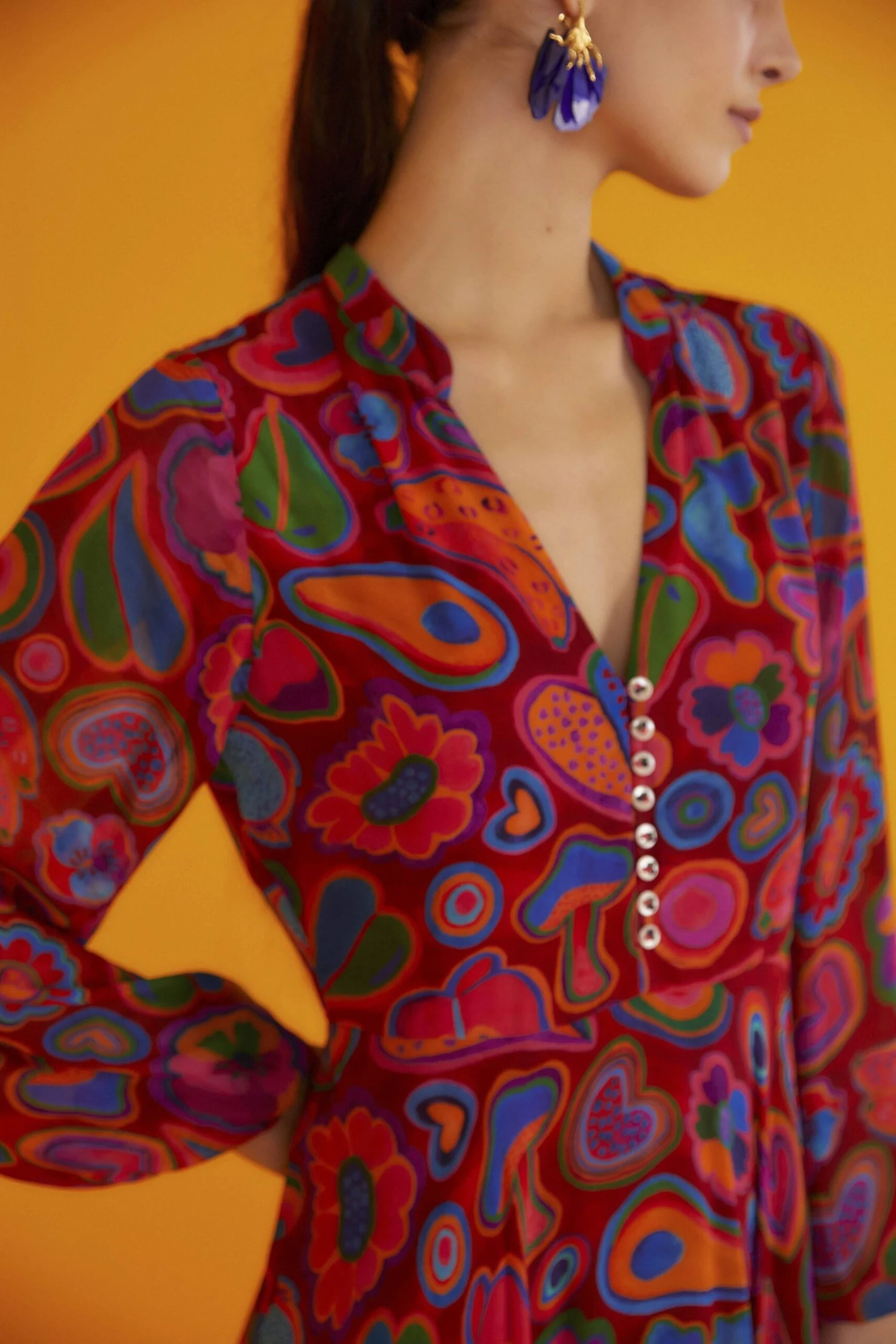 Farm Rio Red Lisa Sheer Midi Dress 5 Farm Rio Red Lisa Sheer Midi Dress - Image 3