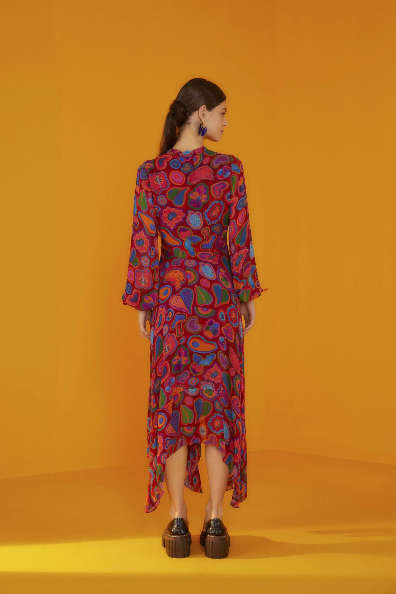 Farm Rio Red Lisa Sheer Midi Dress 4 Farm Rio Red Lisa Sheer Midi Dress - Image 2