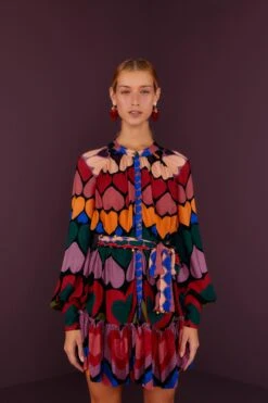 Farm Rio 26 Farm Rio Full Of Hearts Mini Dress