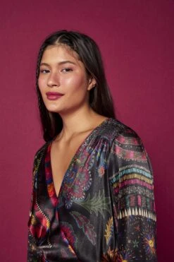 Farm Rio Black Mixed Scarves Mini Dress 10 Farm Rio Black Mixed Scarves Mini Dress -Farm Rio 301909 03 1