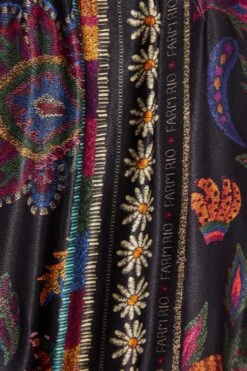 Farm Rio Black Mixed Scarves Mini Dress 13 Farm Rio Black Mixed Scarves Mini Dress -Farm Rio 301909 06