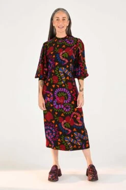 Farm Rio Black Jungle Fruits Midi Dress -Farm Rio 301928 04