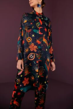 Farm Rio Black Cerrado Sky Lenzing™ Ecovero™ Viscose Shirtdress -Farm Rio 301933 03