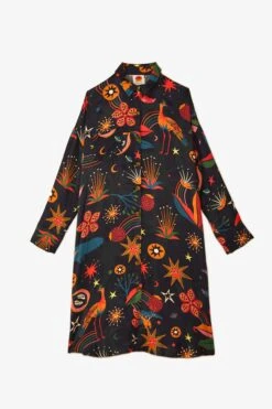 Farm Rio Black Cerrado Sky Lenzing™ Ecovero™ Viscose Shirtdress -Farm Rio 301933 06