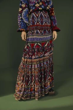 Farm Rio Blue Ainika Tapestry Maxi Skirt 9 Farm Rio Blue Ainika Tapestry Maxi Skirt -Farm Rio 301951 02