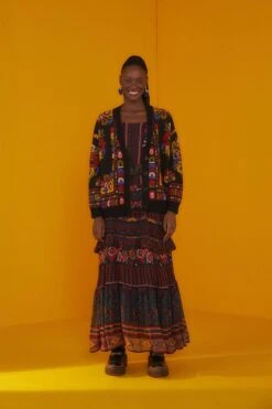 Farm Rio Black Flowers Tapestry Cardigan 8 Farm Rio Black Flowers Tapestry Cardigan -Farm Rio 302204 02