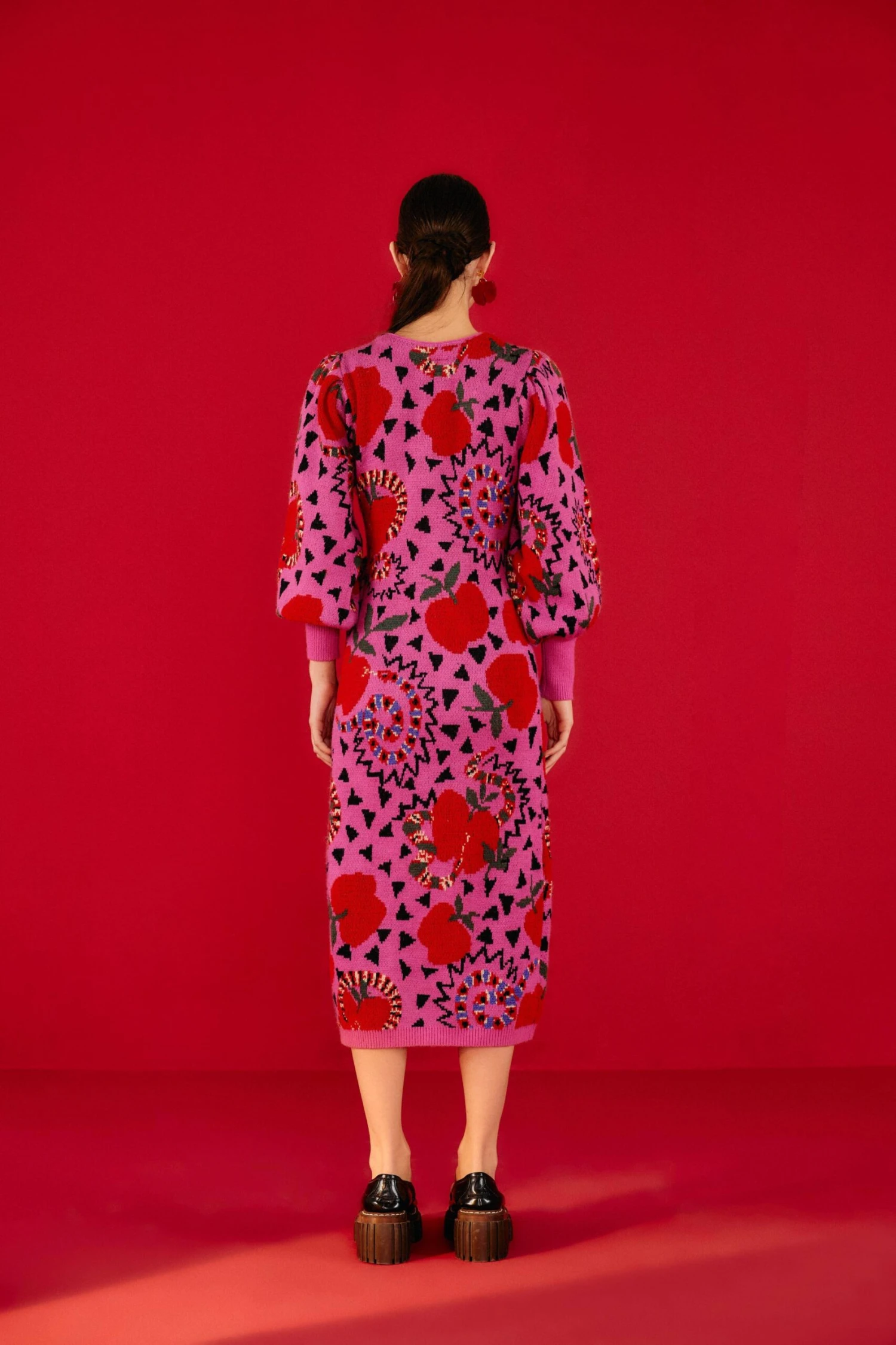 Farm Rio Pink Snake Fruit Sweater Dress 5 Farm Rio Pink Snake Fruit Sweater Dress - Image 3