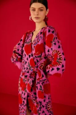 Farm Rio Pink Snake Fruit Sweater Dress 12 Farm Rio Pink Snake Fruit Sweater Dress -Farm Rio 302212 03