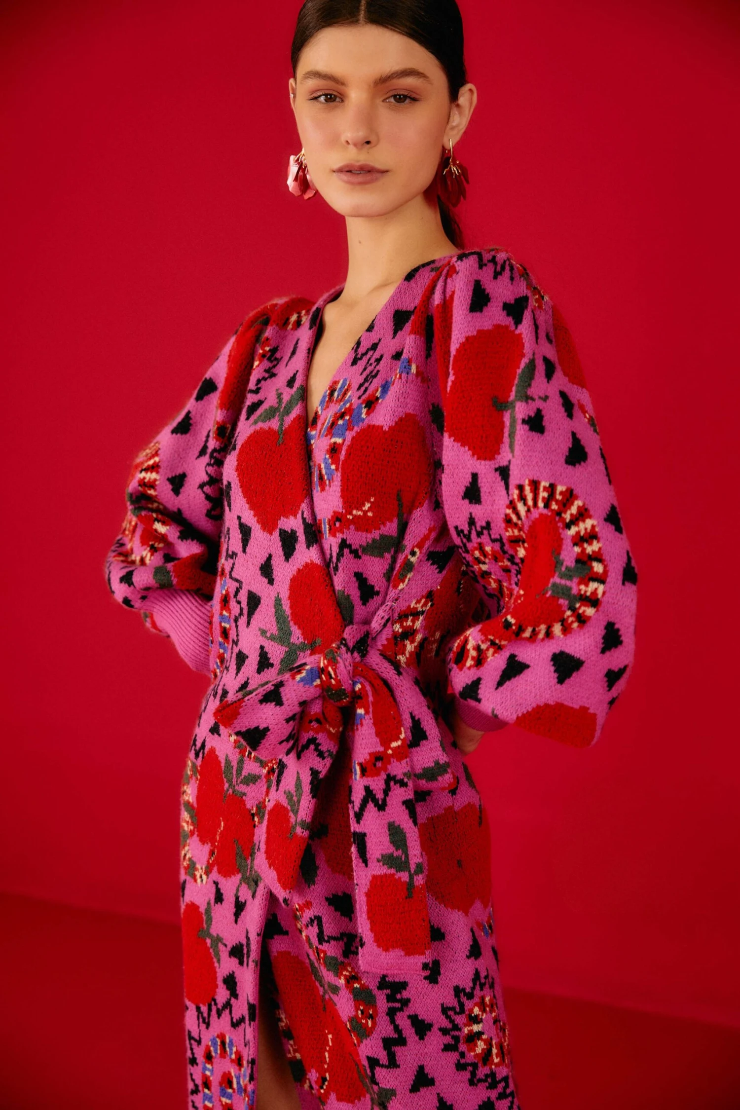 Farm Rio Pink Snake Fruit Sweater Dress 7 Farm Rio Pink Snake Fruit Sweater Dress - Image 5