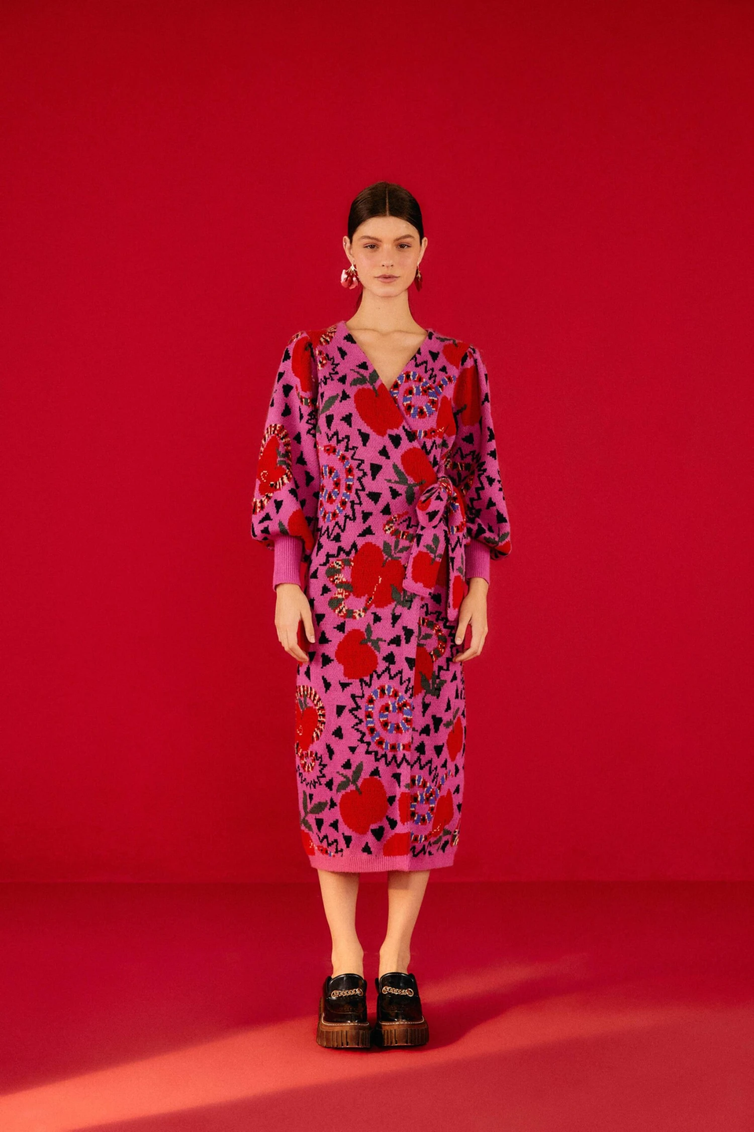 Farm Rio Pink Snake Fruit Sweater Dress 6 Farm Rio Pink Snake Fruit Sweater Dress - Image 4