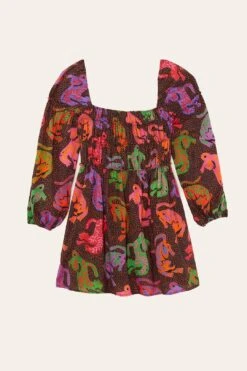 Farm Rio Black Wild Leopards Mini Dress -Farm Rio 303763 05