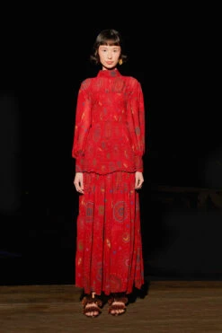 Farm Rio Red Mystic Night Midi Dress