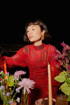 Farm Rio Red Mystic Night Midi Dress -Farm Rio 303778 04