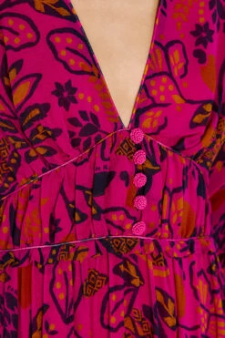 Farm Rio Pink Macaw Forest Maxi Dress 12 Farm Rio Pink Macaw Forest Maxi Dress -Farm Rio 303789 05
