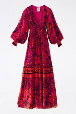 Farm Rio Pink Macaw Forest Maxi Dress 13 Farm Rio Pink Macaw Forest Maxi Dress -Farm Rio 303789 06