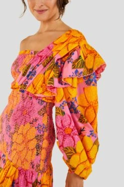 Farm Rio Flowers Garden One Shoulder Mini Dress -Farm Rio 303791 05