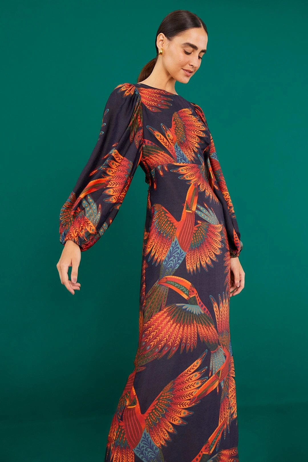 Farm Rio Arabesque Toucans Midi Dress 5 Farm Rio Arabesque Toucans Midi Dress - Image 3