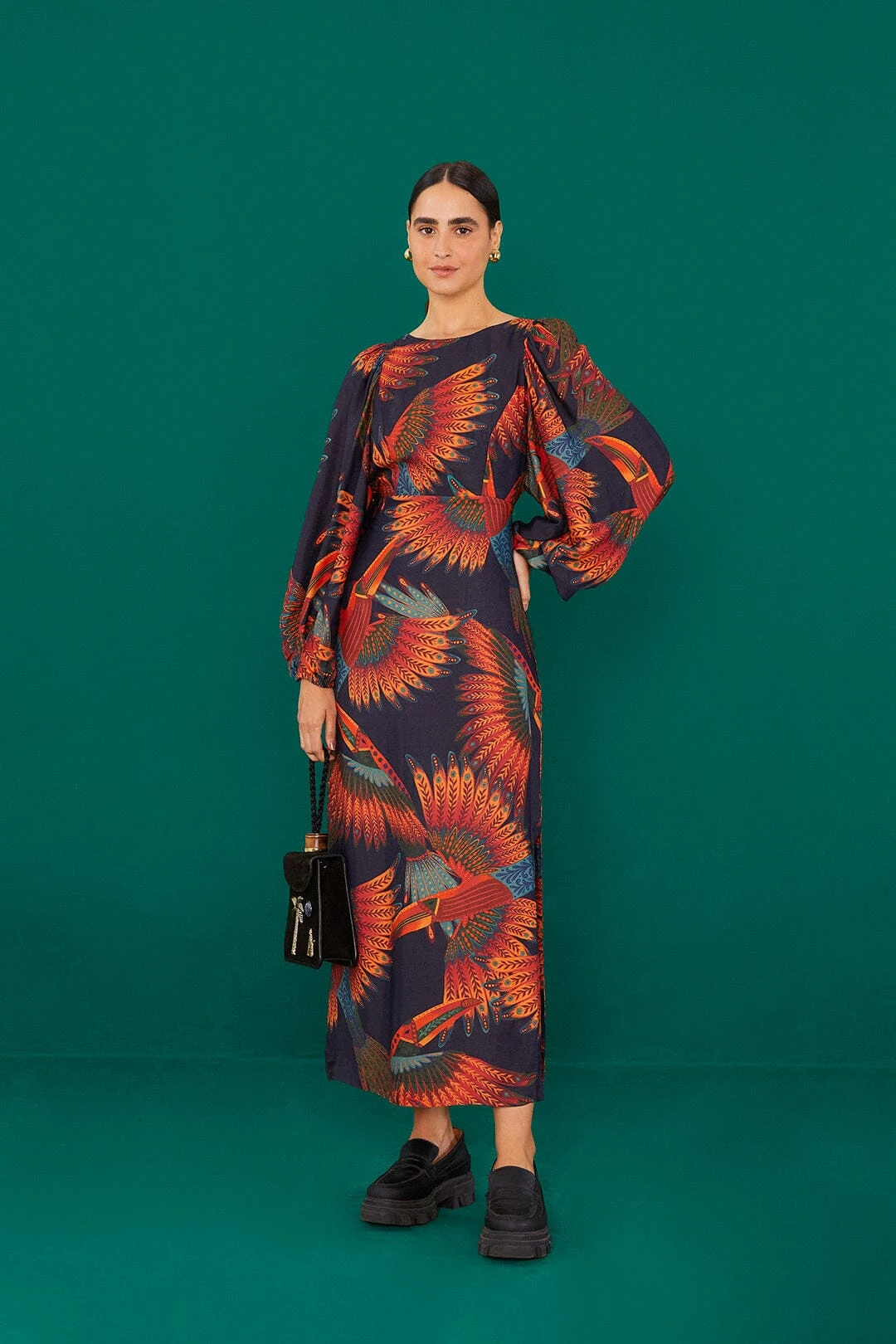 Farm Rio Arabesque Toucans Midi Dress 3 Farm Rio Arabesque Toucans Midi Dress