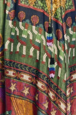 Farm Rio Shiny Mixed Scarves Cut Out Midi Dress 15 Farm Rio Shiny Mixed Scarves Cut Out Midi Dress -Farm Rio 303802 05