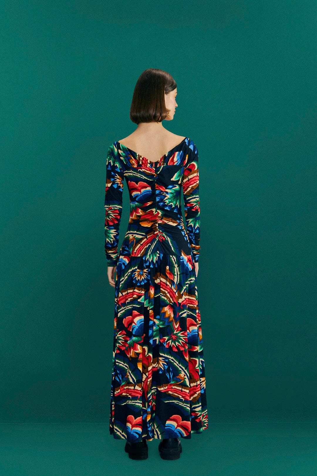 Farm Rio Black Chevron Forest Lenzing™ Ecovero™ Viscose Dress 4 Farm Rio Black Chevron Forest Lenzing™ Ecovero™ Viscose Dress - Image 2