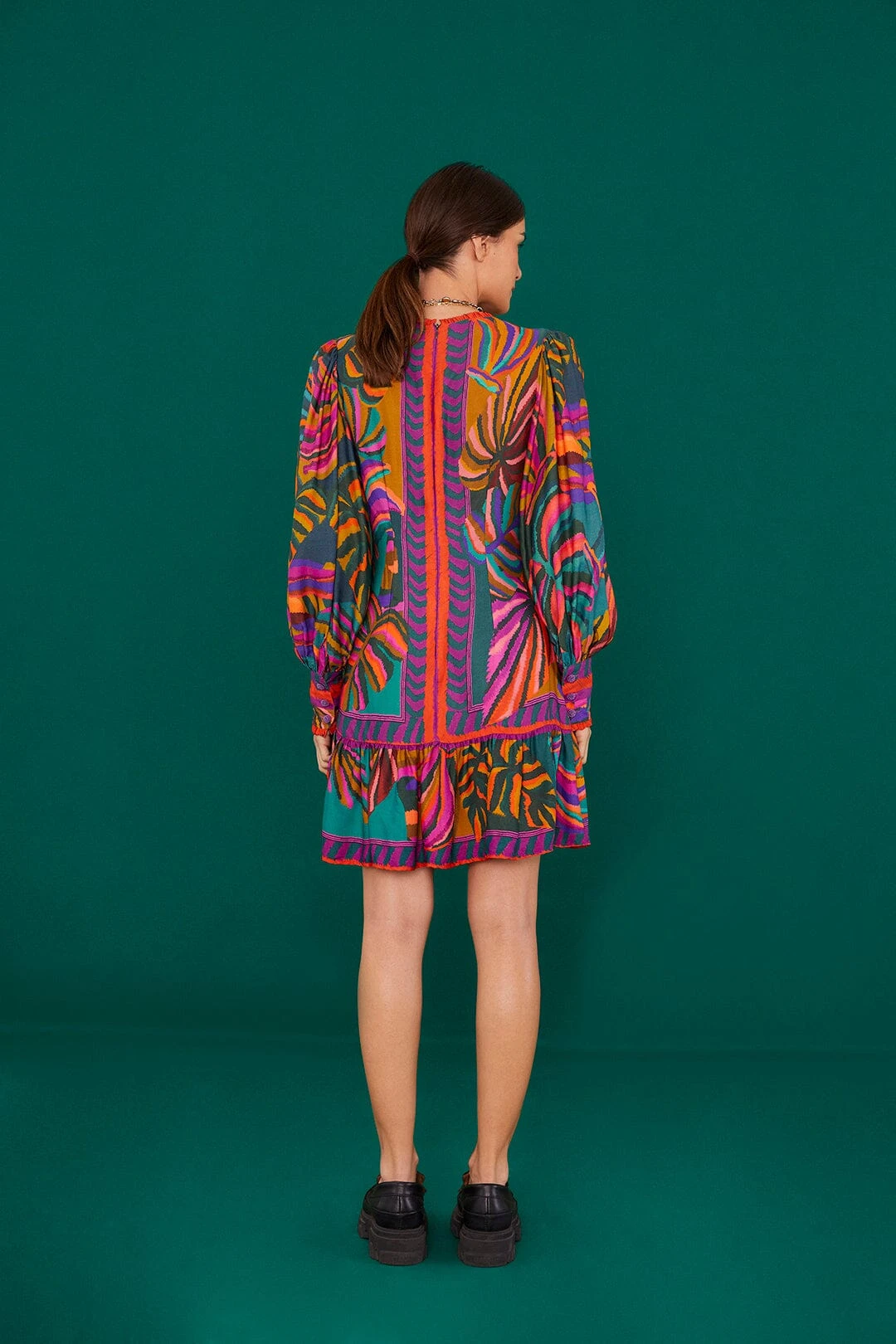 Farm Rio Graphic Foliage Lenzing™ Ecovero™ Viscose Mini Dress 4 Farm Rio Graphic Foliage Lenzing™ Ecovero™ Viscose Mini Dress - Image 2