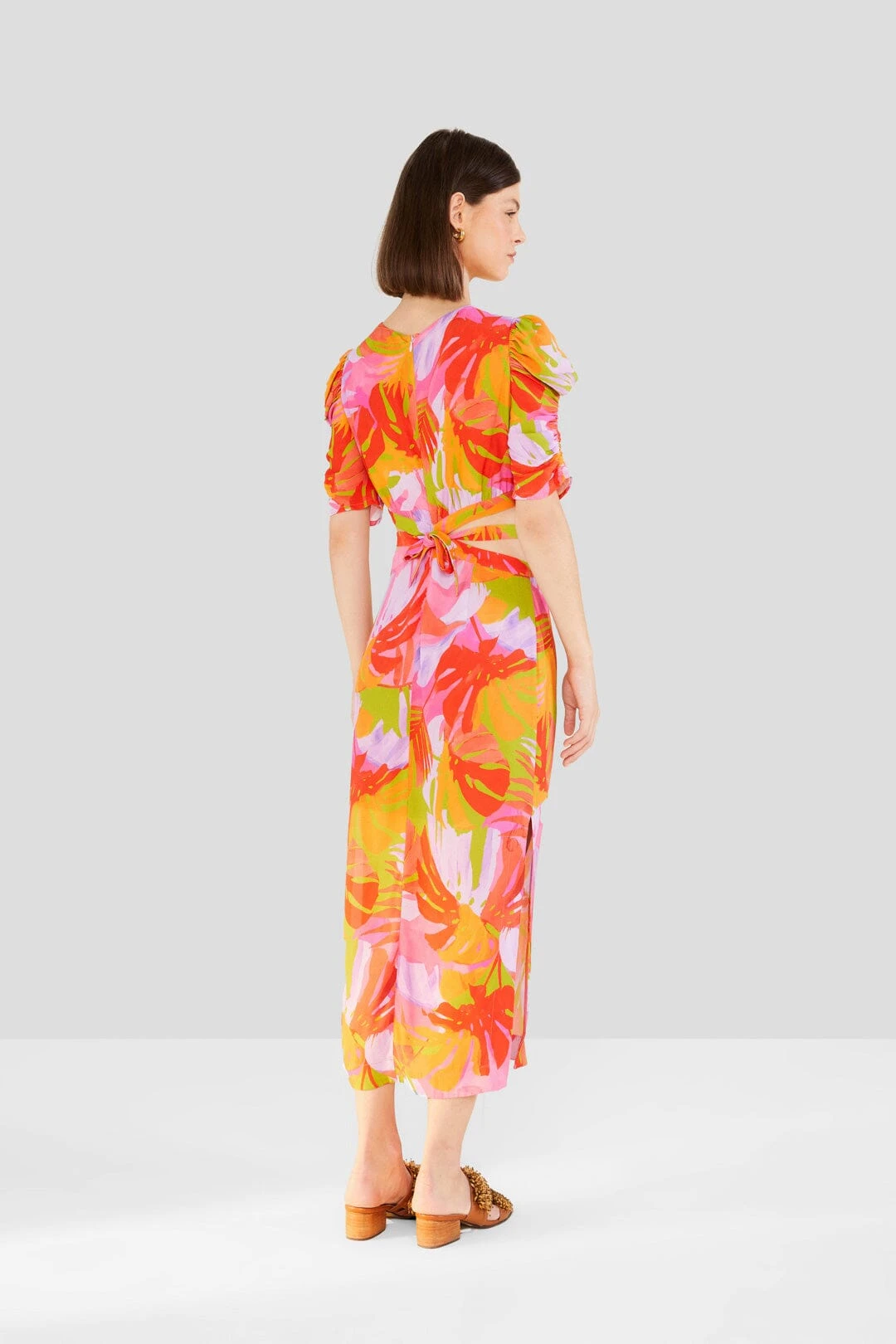 Farm Rio Colorful Leaves Midi Dress 4 Farm Rio Colorful Leaves Midi Dress - Image 2
