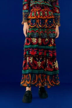 Farm Rio Black Night Sky Maxi Skirt 10 Farm Rio Black Night Sky Maxi Skirt -Farm Rio 303828 03