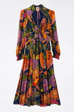 Farm Rio Navy Cool Macaw Midi Dress 13 Farm Rio Navy Cool Macaw Midi Dress -Farm Rio 303830 06