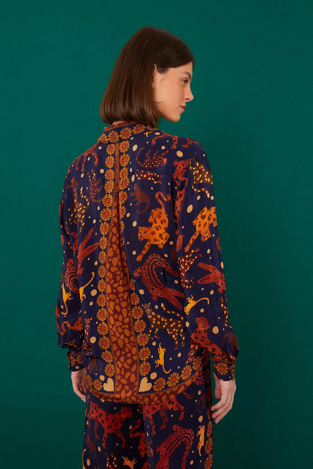 Farm Rio Navy Animal Sky Shirt 5 Farm Rio Navy Animal Sky Shirt - Image 3