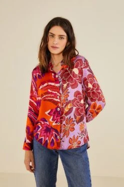 Farm Rio Lilac Mixed Prints Shirt 9 Farm Rio Lilac Mixed Prints Shirt -Farm Rio 303859 03