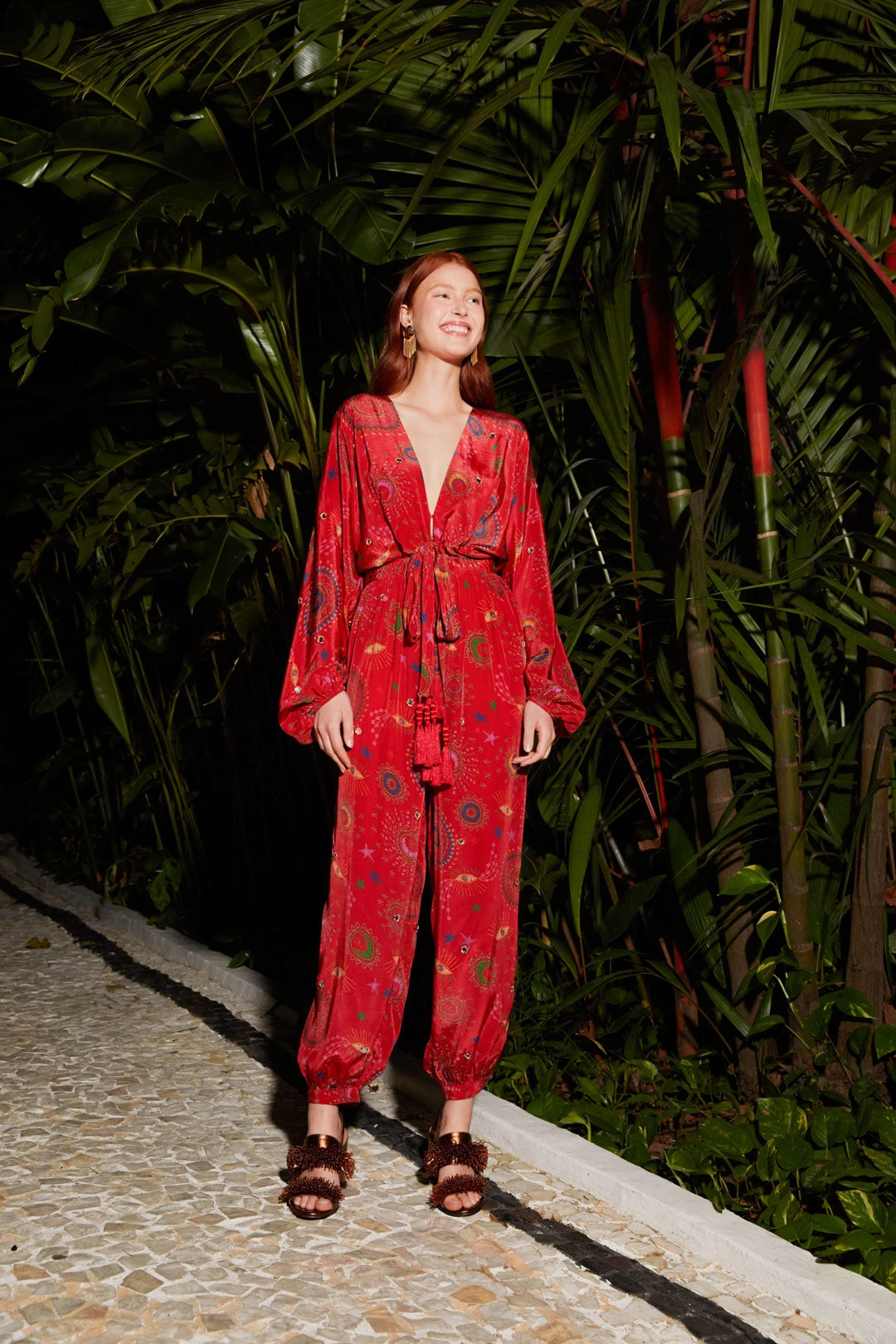Farm Rio Red Mystic Night Jumpsuit 3 Farm Rio Red Mystic Night Jumpsuit