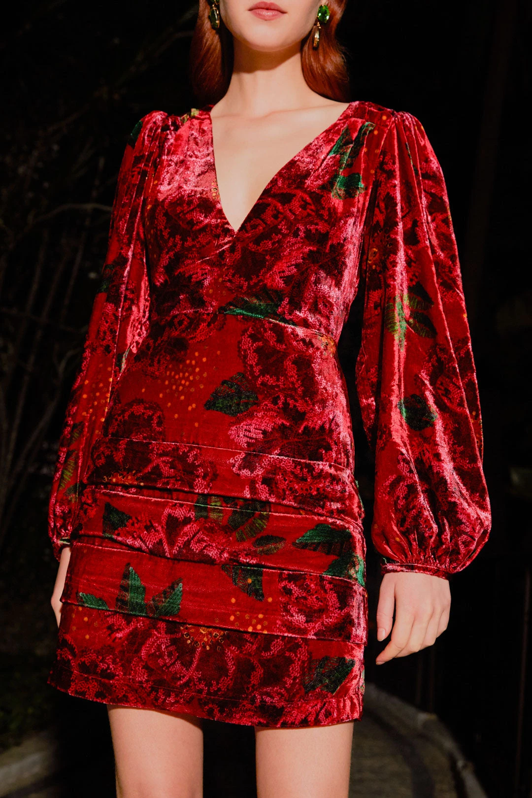 Farm Rio Red Shiny Flowers Mini Dress 7 Farm Rio Red Shiny Flowers Mini Dress - Image 5