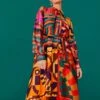Farm Rio Graphic Scarves Shirtdress 1 Farm Rio Graphic Scarves Shirtdress -Farm Rio 303921 01