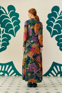 Farm Rio Navy Cool Macaw Maxi Dress 11 Farm Rio Navy Cool Macaw Maxi Dress -Farm Rio 303923 04