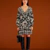 Farm Rio Black Graphic Floral Mini Dress 1 Farm Rio Black Graphic Floral Mini Dress -Farm Rio 303926 01