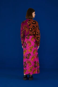 Farm Rio Pink Wild Leopards Lenzing™ Ecovero™ Viscose Maxi Skirt -Farm Rio 303949 03