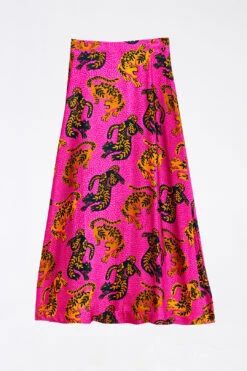 Farm Rio Pink Wild Leopards Lenzing™ Ecovero™ Viscose Maxi Skirt -Farm Rio 303949 04
