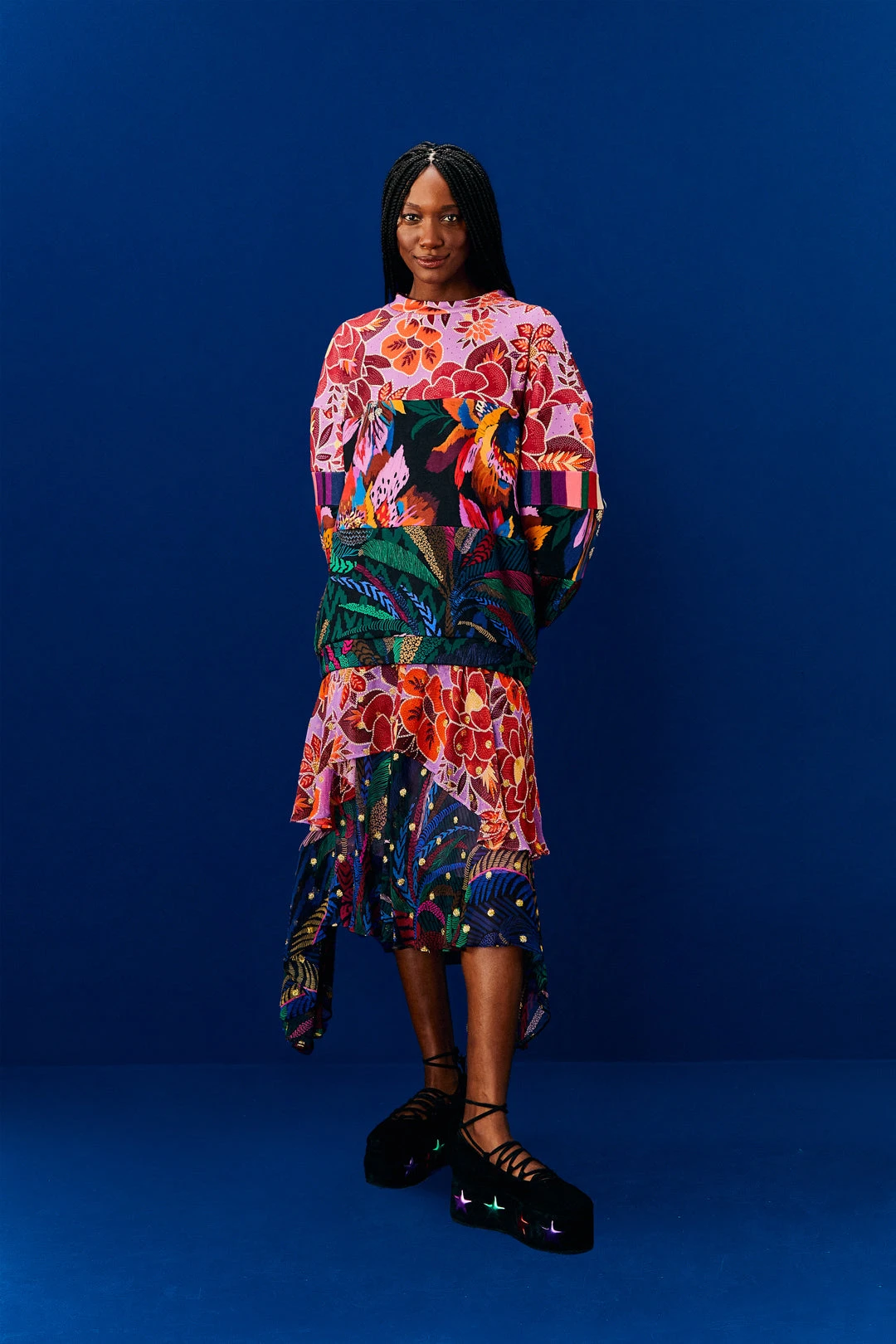 Farm Rio Lilac Mixed Prints Sweatshirt 4 Farm Rio Lilac Mixed Prints Sweatshirt - Image 2