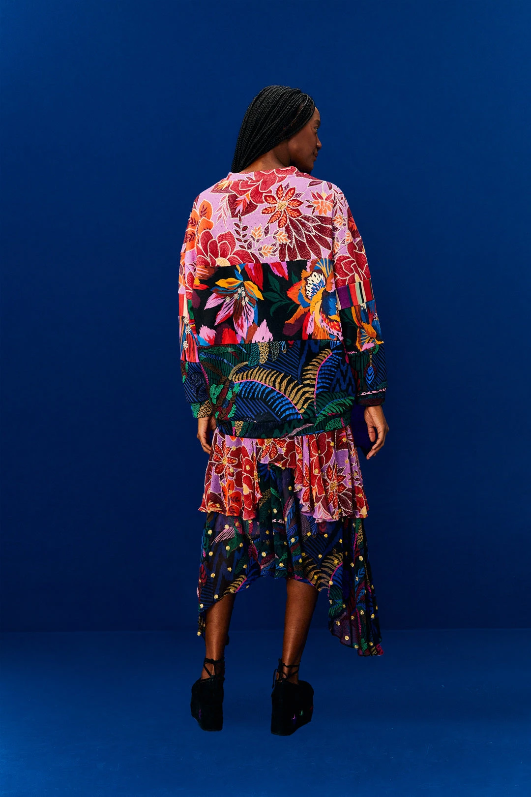 Farm Rio Lilac Mixed Prints Sweatshirt 5 Farm Rio Lilac Mixed Prints Sweatshirt - Image 3